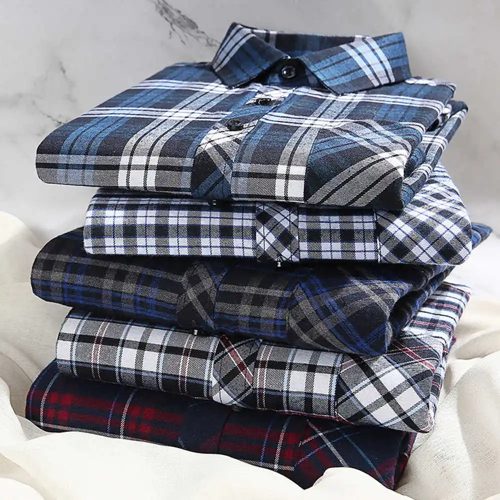 Wholesale Custom Plaid Formal Flannel Shirt Men