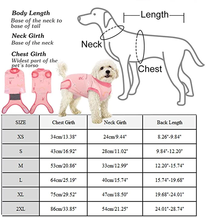 Recovery Suit for Dogs Cats After Surgery, Recovery Shirt for Male Female Dog Abdominal Wounds Bandages Cone E-Collar Alternative, Anti-Licking Pet Surgical Rec