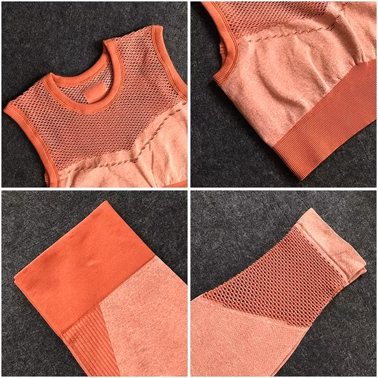 Hochwertige nahtlose Yoga-Outfits für Damen, Trainingsanzüge Fabrik, maßgeschneiderte Heim-Fitness-Workout-Sets, hohe Taille, Leggings, Racerback, gepolsterter Sport-BH, Jogginganzug