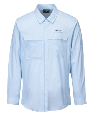 Langärmliges, schnell trocknendes Angelhemd für Herren, UV-Schutz UPF 50, Polyester