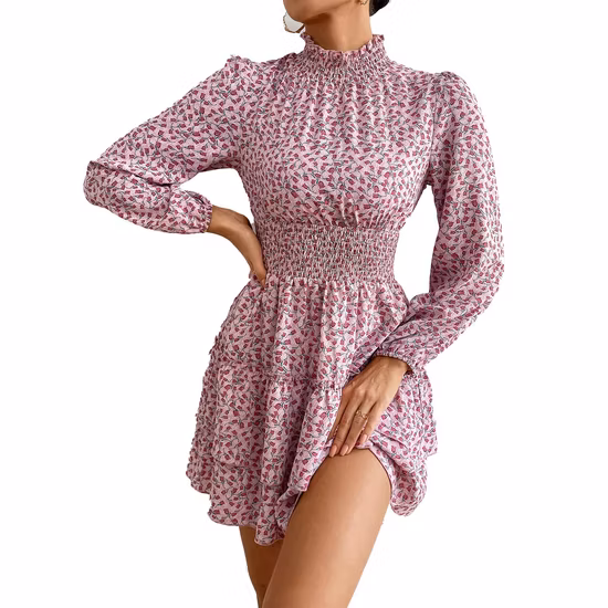 Unabhängiges Forschungs- und Entwicklungsdesign, edles Temperament, Blumenkleid, Frühling und Herbst, vier Jahreszeiten, Kuchenrock, Damenkleider