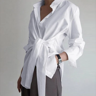 Großhandel Neueste Design Mode Tops Bluse Frauen Neue Modell Shirts Vorne Krawatte Top